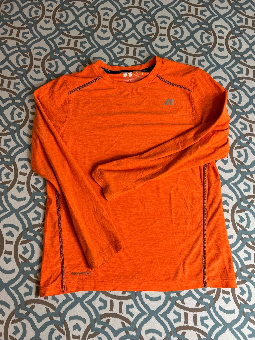 Russell Athletic Bright Orange Long Sleeve Performance Top